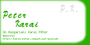 peter karai business card